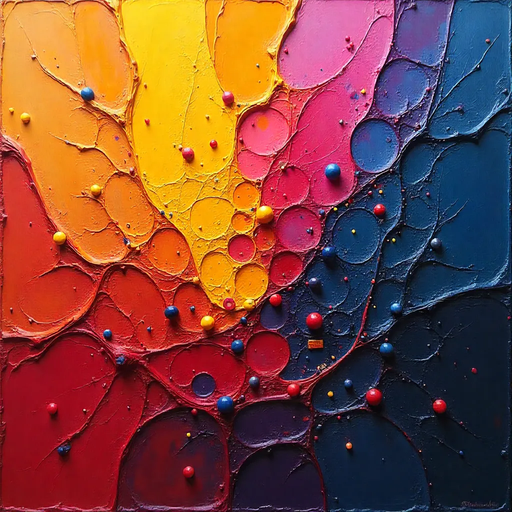 Abstract painting in vibrant colours